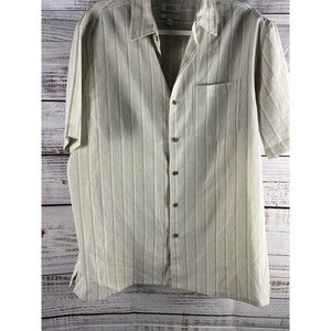 Croft & Barrow Shirt Mens Large Striped Short Sleeve Button Up Easy Care